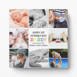 Cute First Father's Day Daddy | Photo Collage Plaque