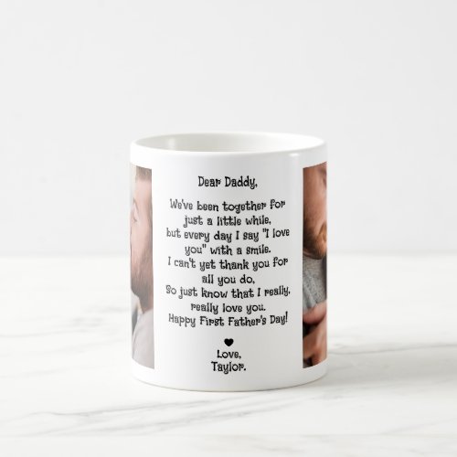 Cute First Fathers Day Dear Daddy Poem 2_Photo Coffee Mug