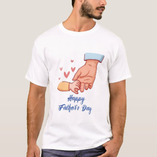 Cute First Father's Day Hand Holding Minimalist T- T-Shirt