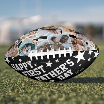 Cute First Father's Day Photo Collage Football by special_stationery at Zazzle