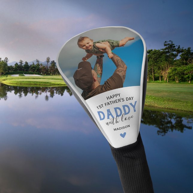 Cute First Father's Day Photo Golf Head Cover (Creator Uploaded)