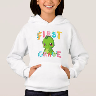 Cute First GRADE Dinosaur Squad School boys kids Hoodie