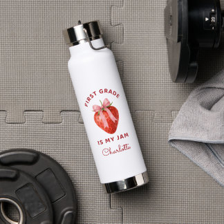 Cute First Grade is my jam Back to School Teacher Water Bottle