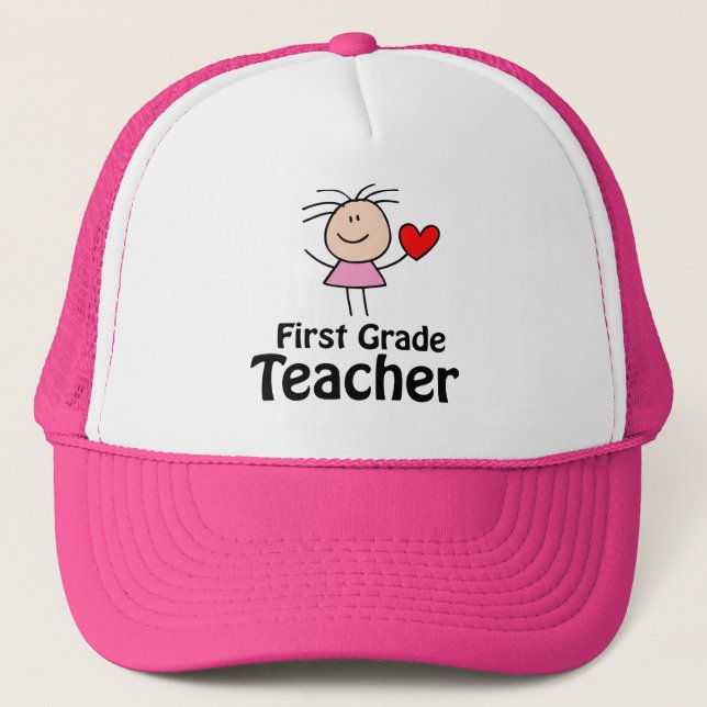Cute First Grade Teacher Cap (Front)