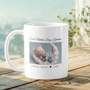 Cute First Mother's Day as Grandma New Baby Photo Coffee Mug