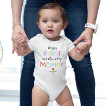 Cute First Mother's Day Baby Bodysuit<br><div class="desc">Personalized mother's day baby bodysuit featuring the message "happy first mother's day mommy",  with a cute red heart,  and your childs name.</div>