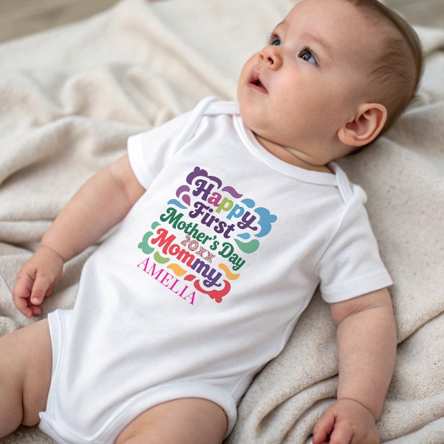 Cute First Mother's Day Baby mommy  Baby Bodysuit (Creator Uploaded)