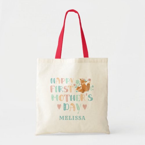 Cute First Mothers Day Boho Chic Custom Tote Bag