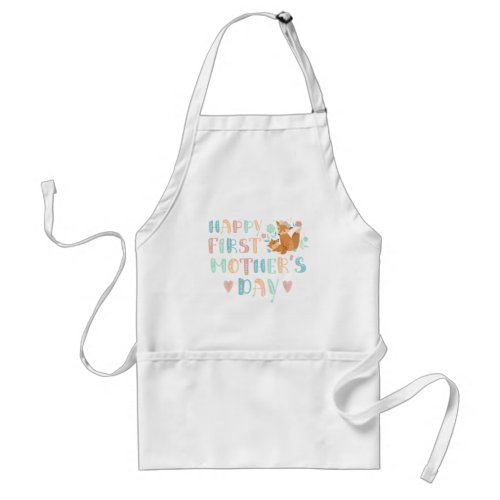 Cute First Mothers Day Boho Typography Adult Apron