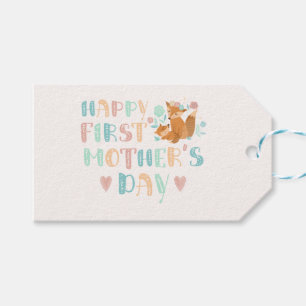 Cute First Mothers Day Boho Typography Gift Tags
