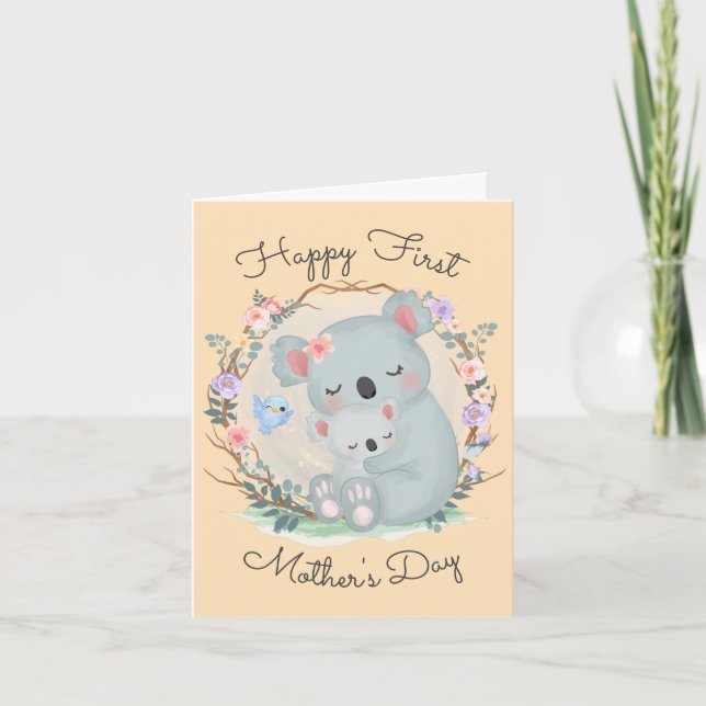 Cute First Mother's Day Folded Greeting Card (Front)
