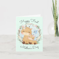 Cute First Mother's Day Folded Greeting Card