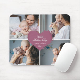 Cute First Mother's Day Gift Photo Collage Mouse Pad