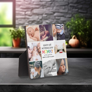 Cute First Mother's Day Mommy   Photo Collage Plaque