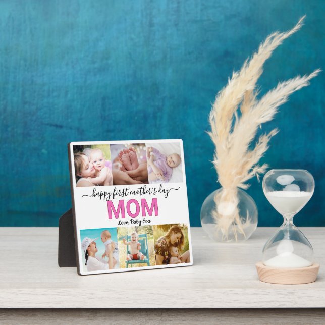Cute First Mother's Day Photo Collage Keepsake Plaque (Insitu)