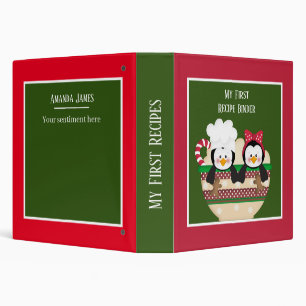 cute first recipe kids Holiday Christmas 3 Ring Binder