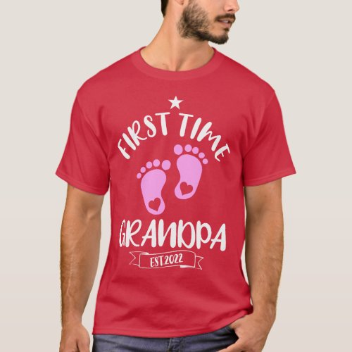 Cute First Time Grandpa 2022 Promoted To Grandfath T_Shirt