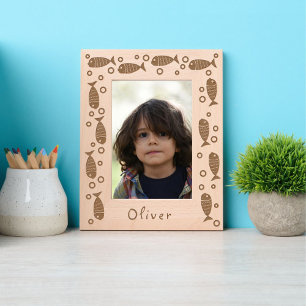 Cute fish and bubbles engraved frames