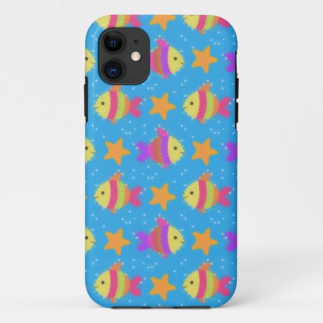 Cute Fish And Starfish Pattern Case-Mate iPhone Case (Back)