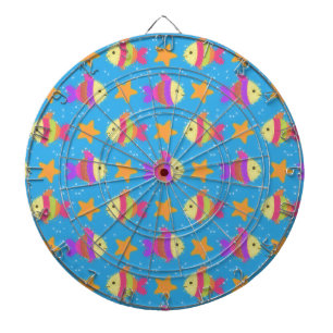 Cute Fish And Starfish Pattern Dartboard With Darts