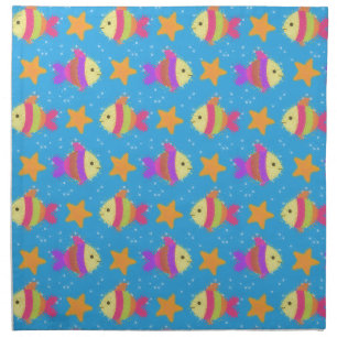 Cute Fish And Starfish Pattern Napkin
