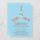 Cute Fish Bait Bass and Trout Fishing Baby Shower Invitation (Front/Back)