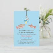 Cute Fish Bait Bass and Trout Fishing Baby Shower Invitation (Standing Front)