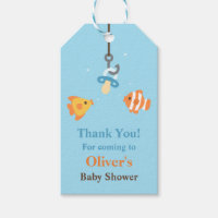 Cute Fish Bait Fishing Baby Shower Gift Tags