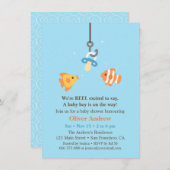Cute Fish Bait Fishing Baby Shower Invitations (Front/Back)