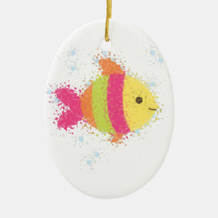 Cute Fish Cartoon Ceramic Ornament