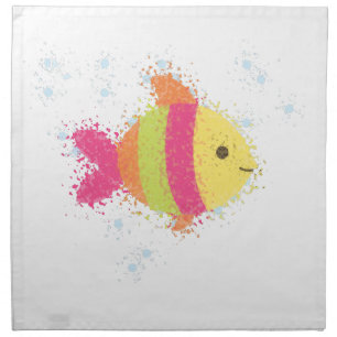 Cute Fish Cartoon Cloth Napkin