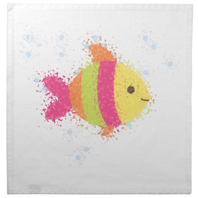 Cute Fish Cartoon Cloth Napkin (Front)