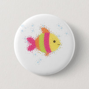 Cute Fish Cartoon Pinback Button