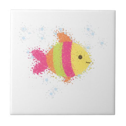 Cute Fish Cartoon Tile