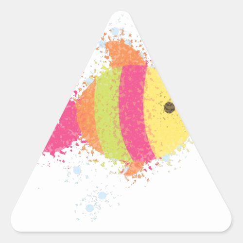 Cute Fish Cartoon Triangle Sticker