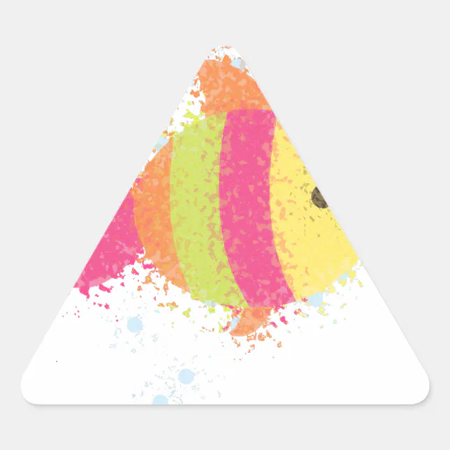 Cute Fish Cartoon Triangle Sticker | Zazzle