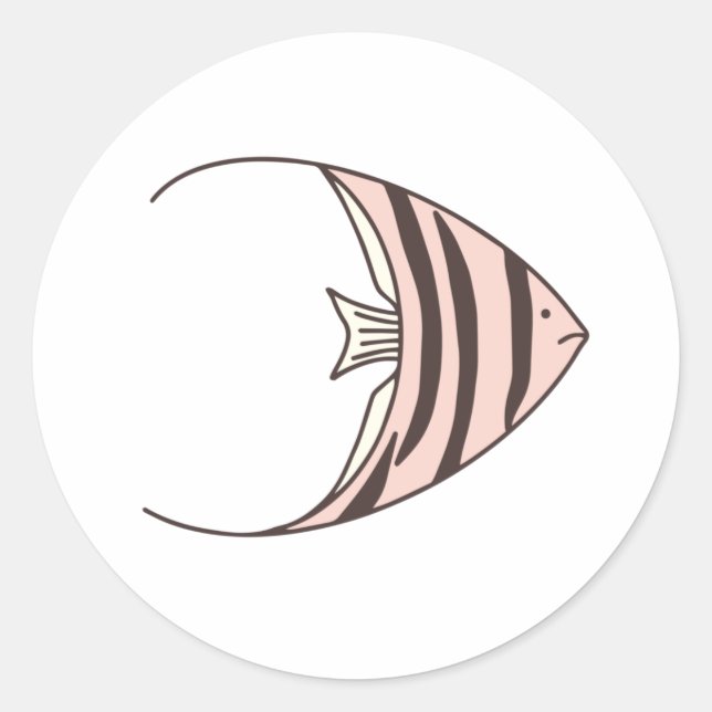 Cute Fish Classic Round Sticker (Front)