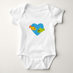 Cute Fish Couple Valentine Aquarium Love Baby Bodysuit