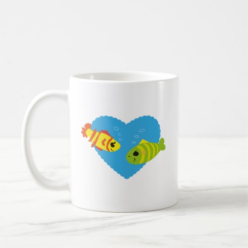 Cute Fish Couple Valentine Aquarium Love Coffee Mug