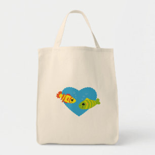 Cute Fish Couple Valentine Aquarium Love Tote Bag