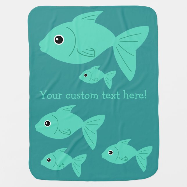 Cute Fish custom baby blanket (Front)