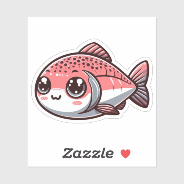 Cute Fish Custom-Cut Vinyl Stickers (Sheet)