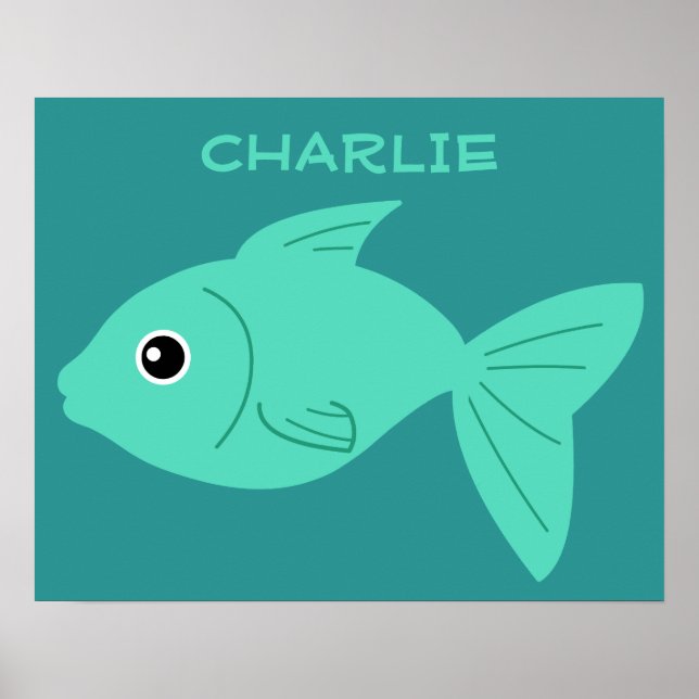 Cute Fish custom name poster (Front)