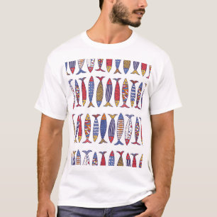 Cute Fish Illustration: Kids Seamless Background T-Shirt