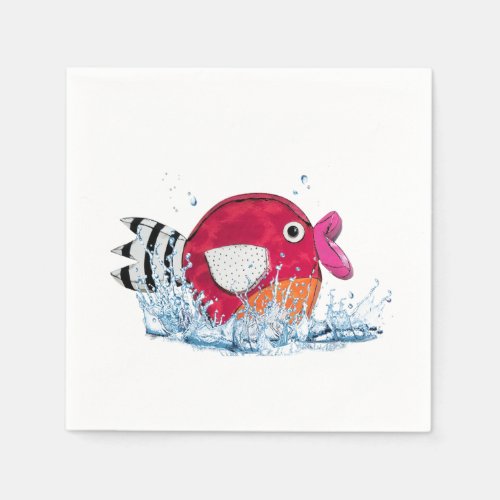 Cute Fish In Water  Napkins