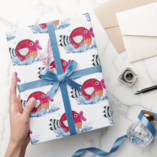 Cute Fish in Water Wrapping Paper