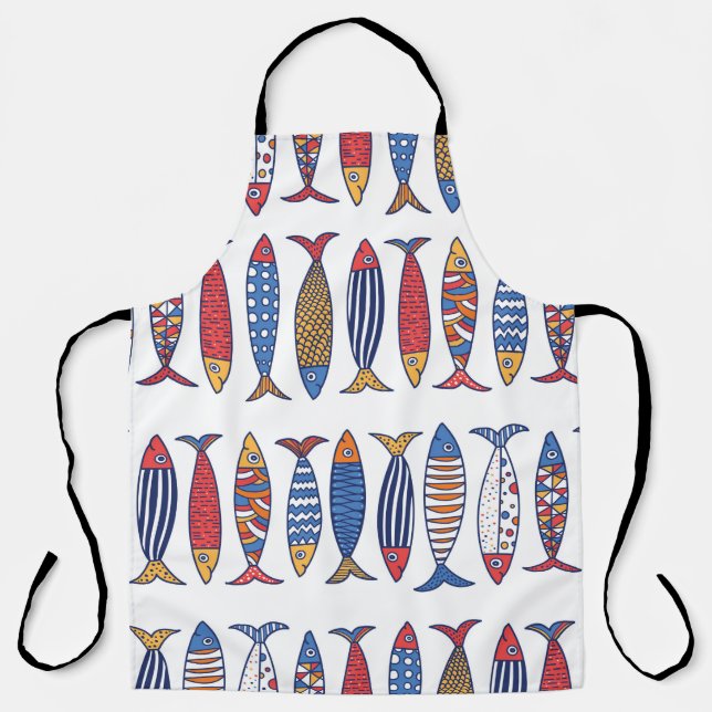 Cute fish. Kids background. Seamless pattern. Apron (Front)
