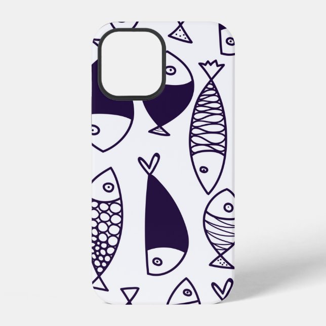 Cute fish. Kids background. Seamless pattern. Can  Iphone Case (Back)