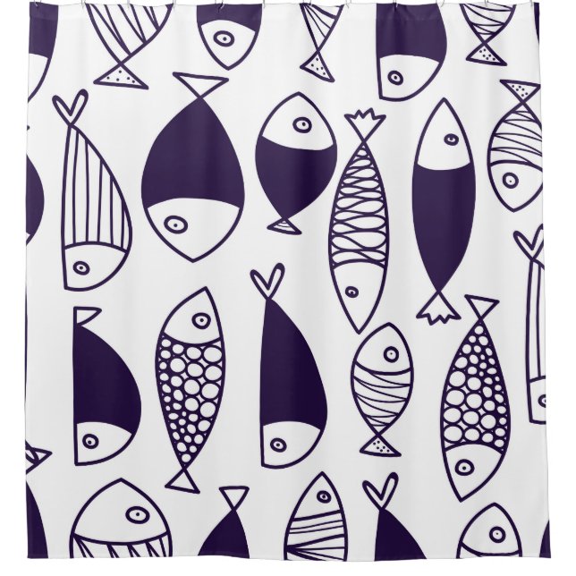 Cute fish. Kids background. Seamless pattern. Can  Shower Curtain (Front)