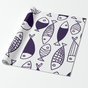 Cute fish. Kids background. Seamless pattern. Can  Wrapping Paper